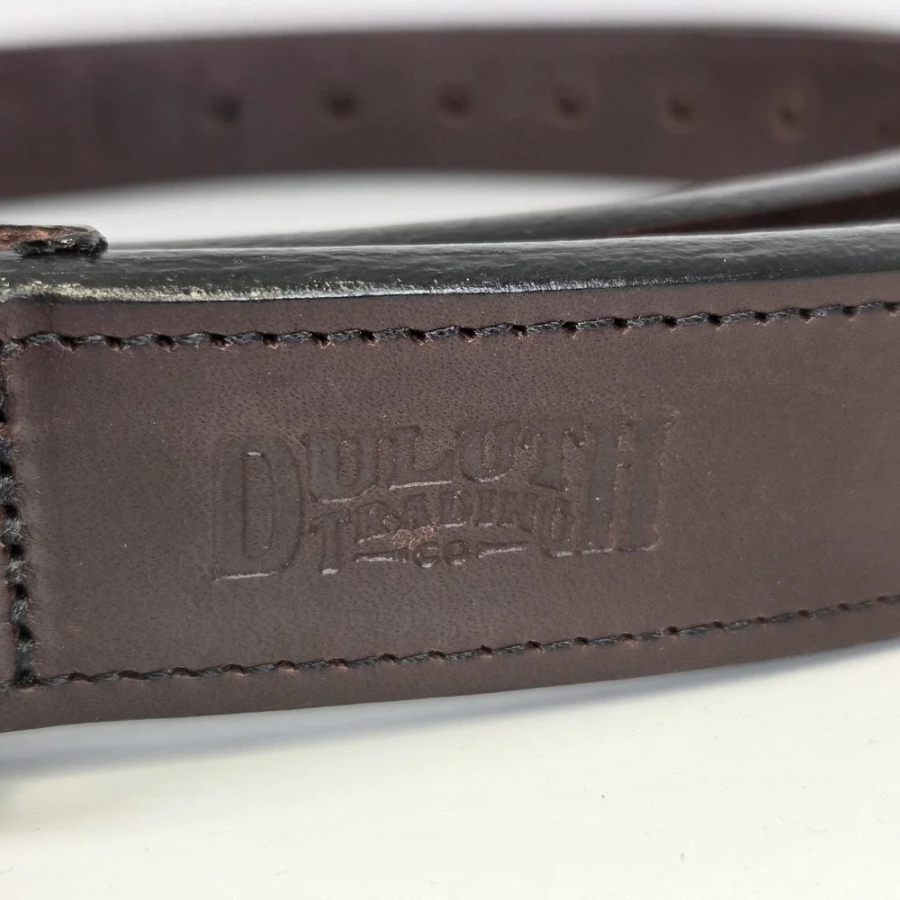 Duluth Trading Co Belt Mens 46 Brown Full Grain Leather Work Buckle Made In USA